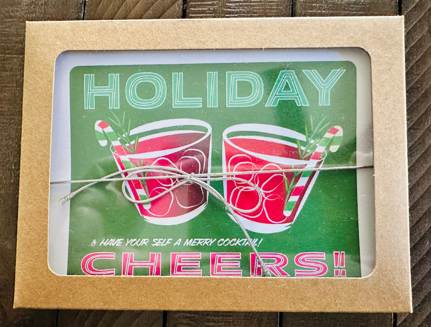 Holiday Cheers & Have Your Self a Merry Cocktail! Holiday Christmas card set of 10