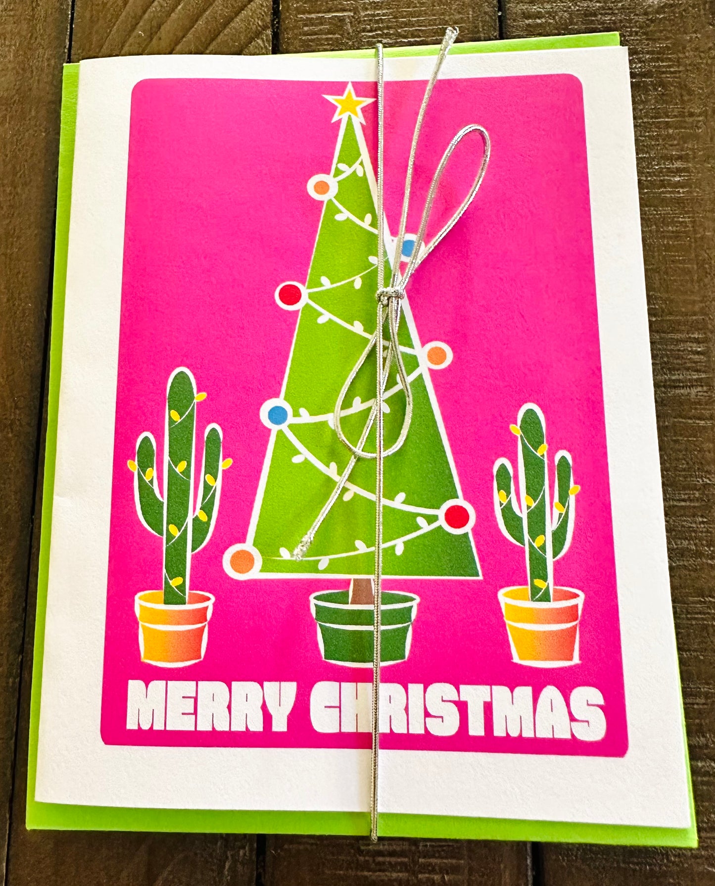 Garden Christmas Trees & Cactus Holiday Boxed Christmas card set of 10
