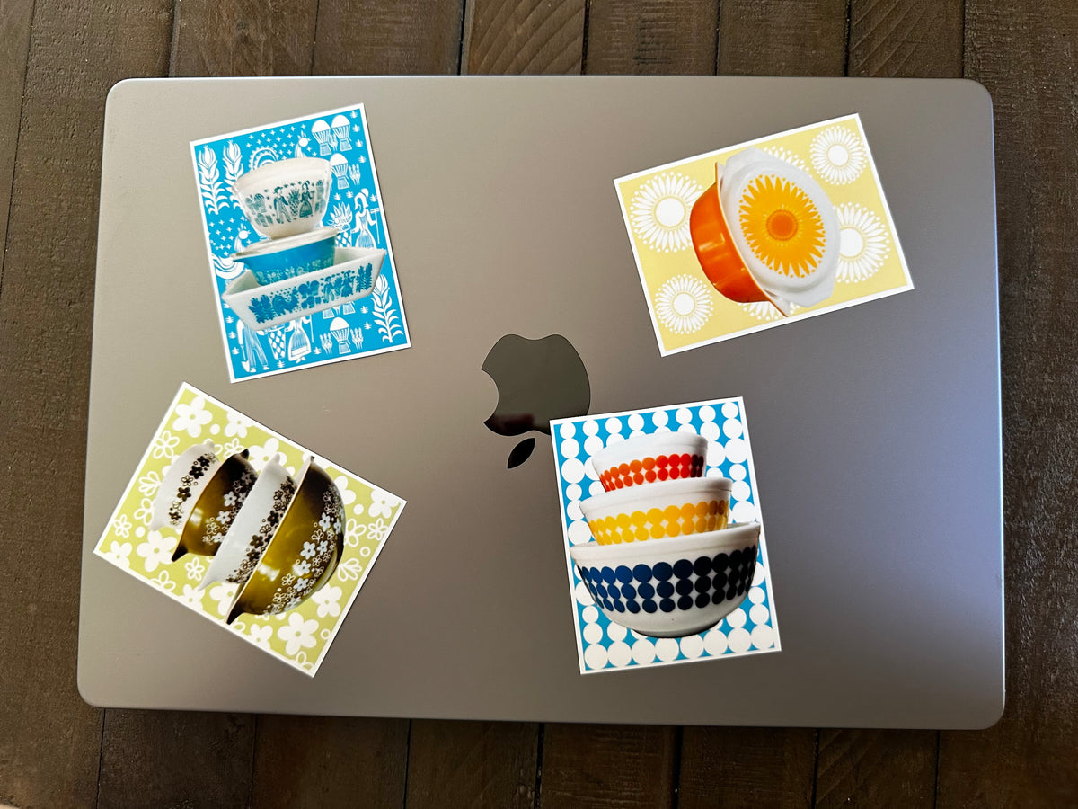 PYREX LOVE Vintage patterns Sticker Decals set of 9