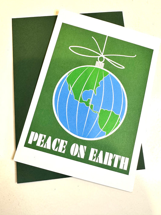 Green PEACE ON EARTH Stationery 5X7  boxed Postcard set of 10