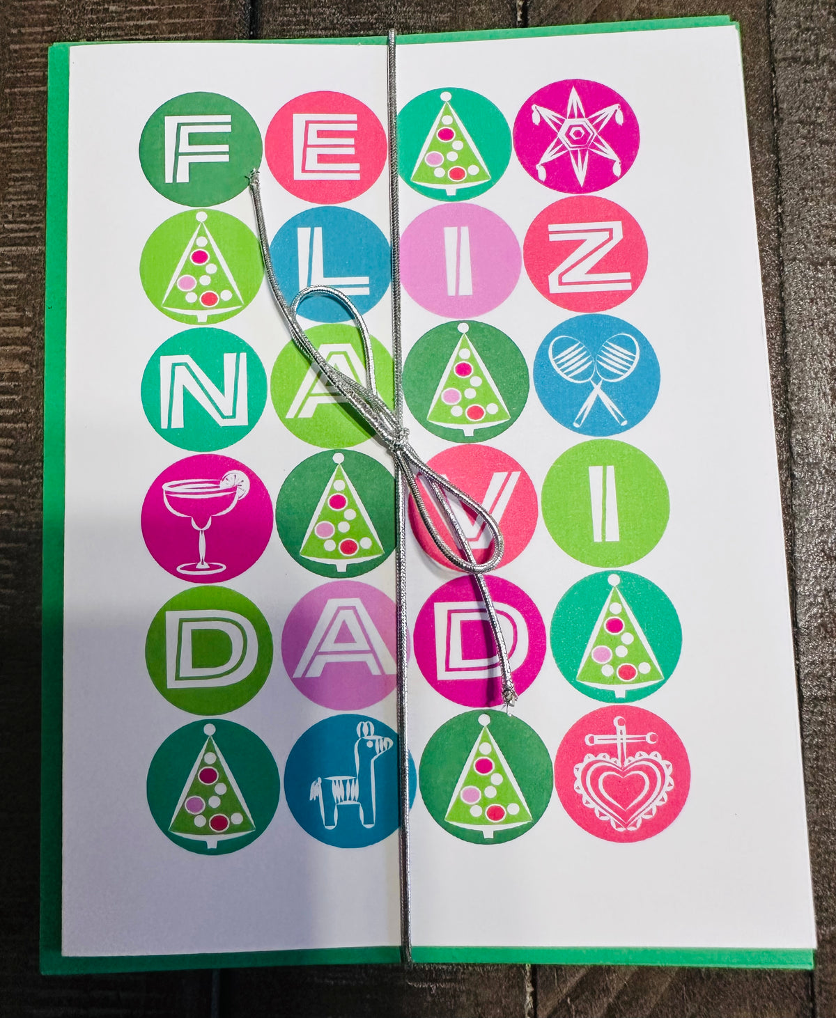 Feliz Navidad Balls Colorful Boxed Christmas card set of 10