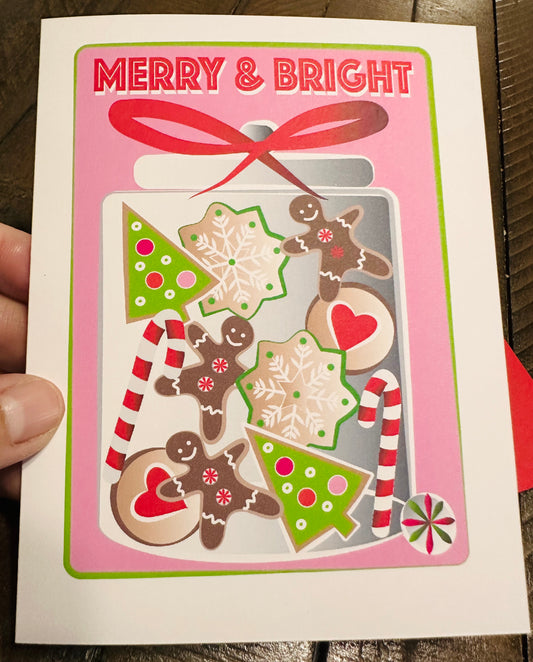 Merry & Bright Holiday Cookies Boxed Christmas card set of 10