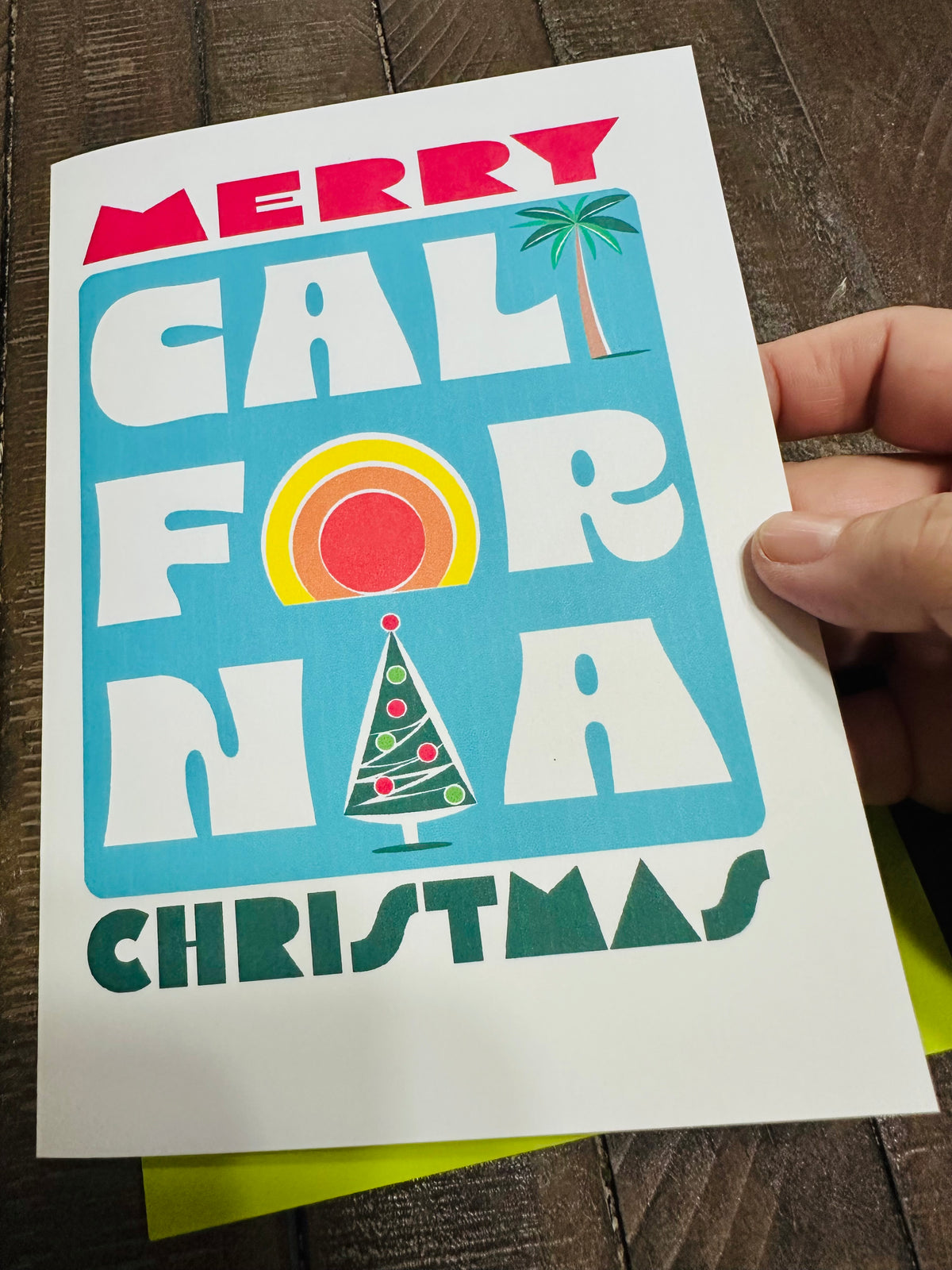 Merry California Christmas Holiday Boxed Christmas card set of 10