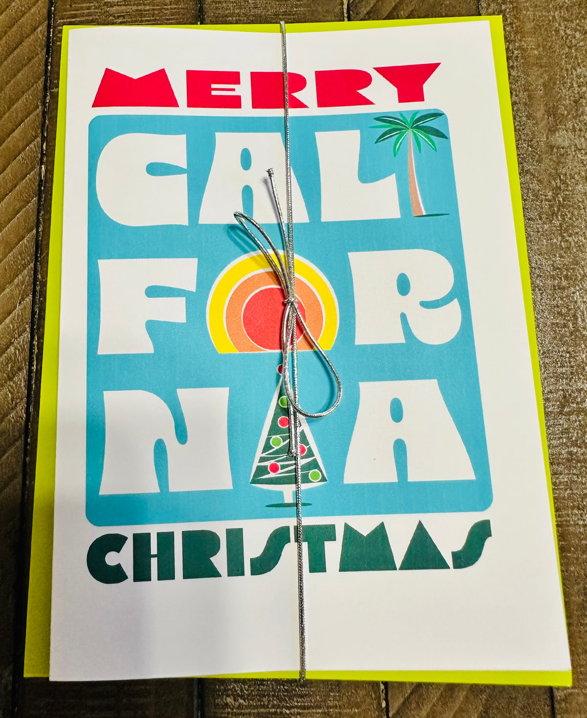 Merry California Christmas Holiday Boxed Christmas card set of 10