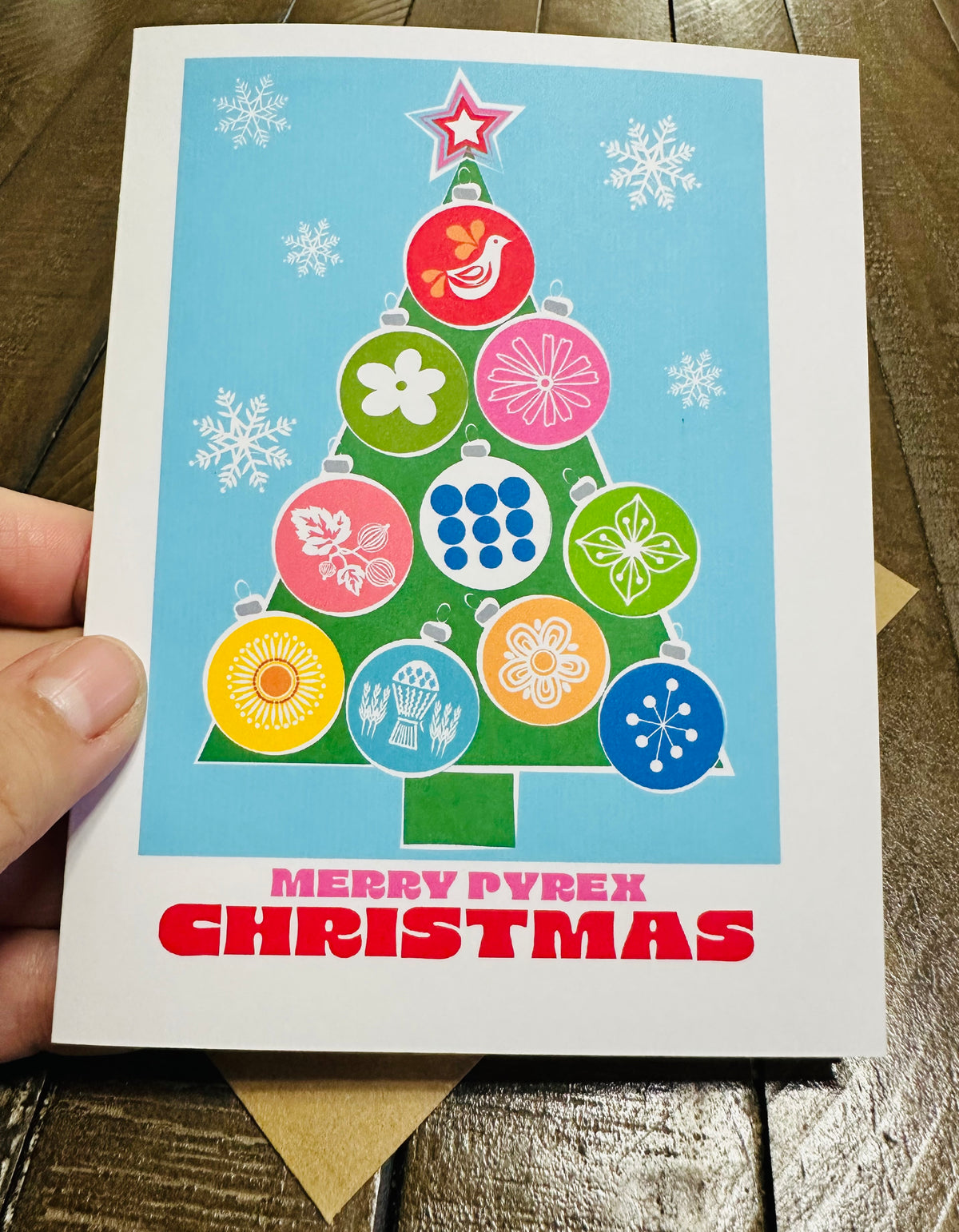 Merry PYREX Christmas Tree! Holiday Boxed Christmas card set of 10