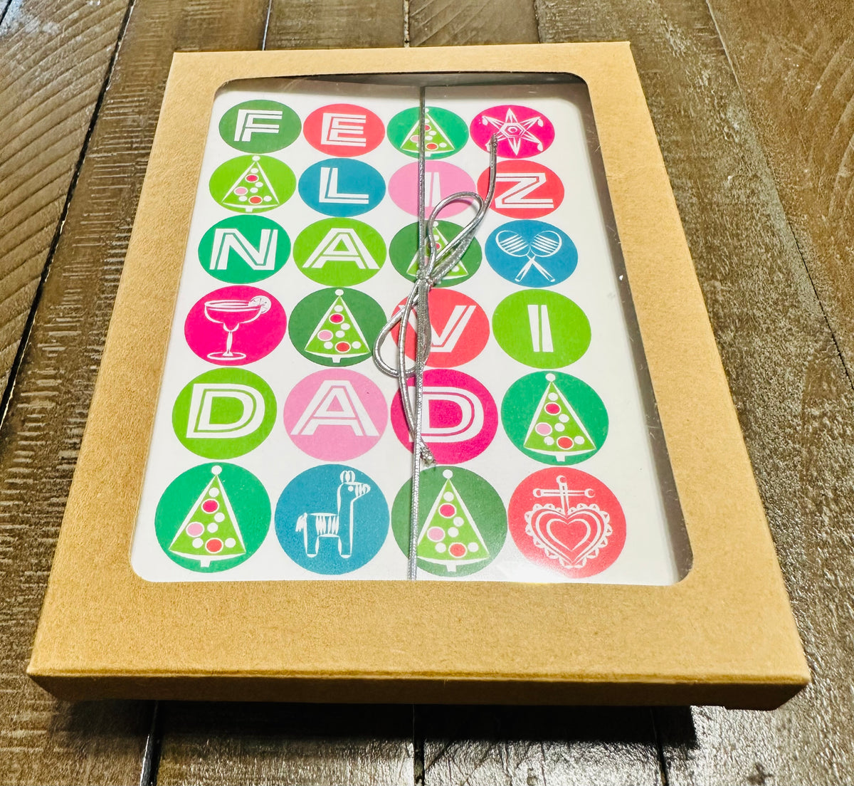 Feliz Navidad Balls Colorful Boxed Christmas card set of 10