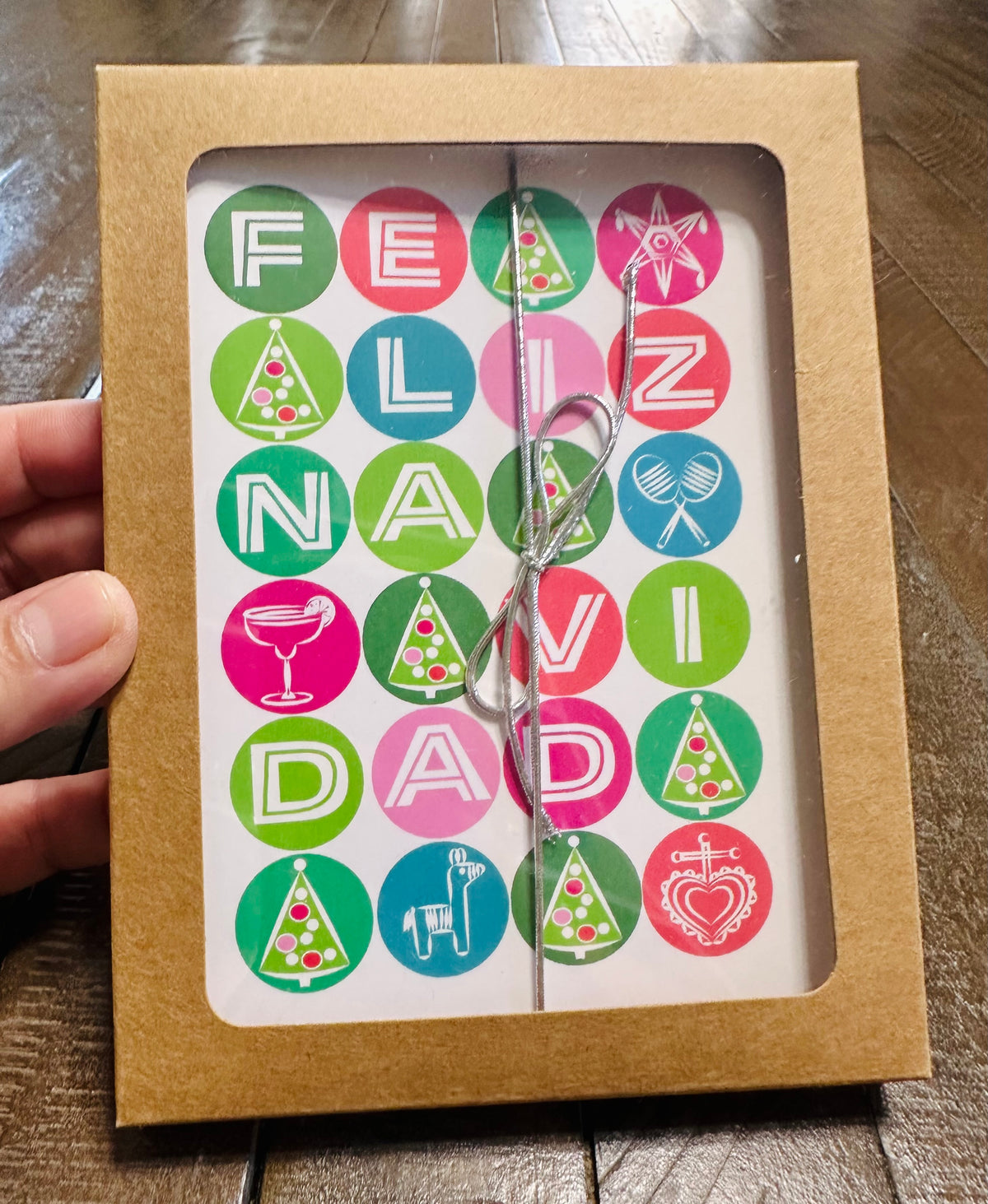 Feliz Navidad Balls Colorful Boxed Christmas card set of 10