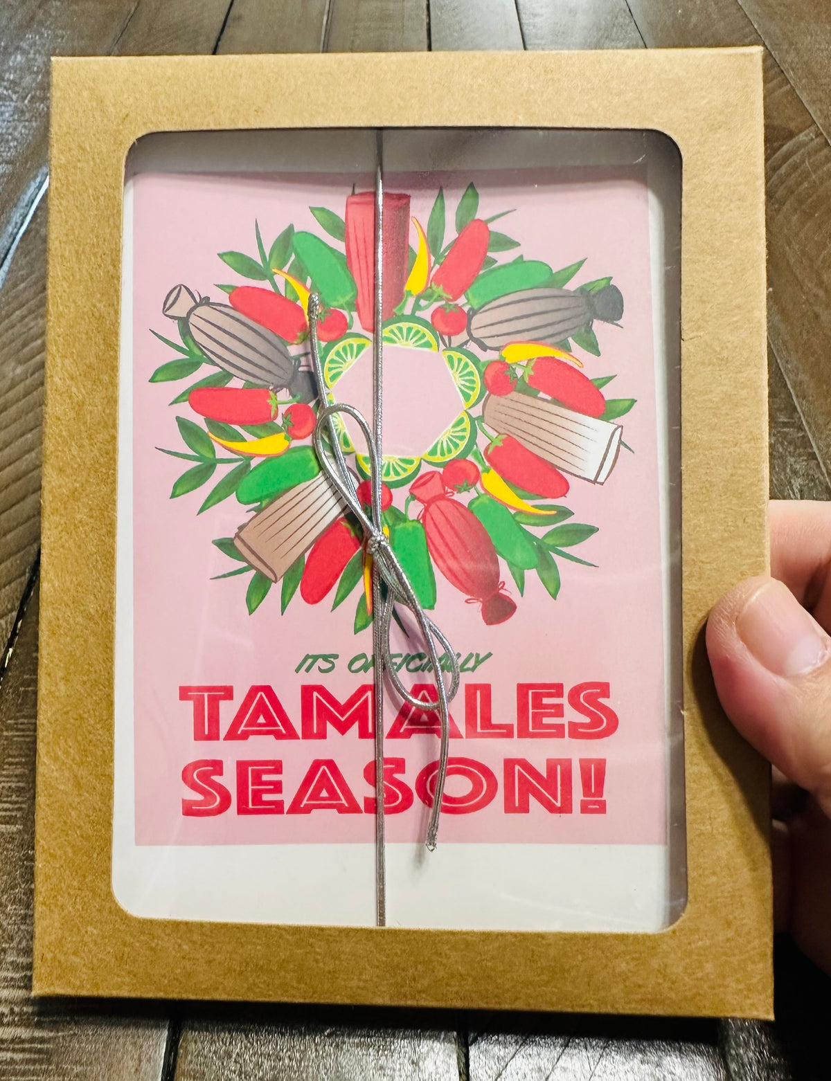 Its Officially Tamales Season Wreath Boxed Christmas card set of 10