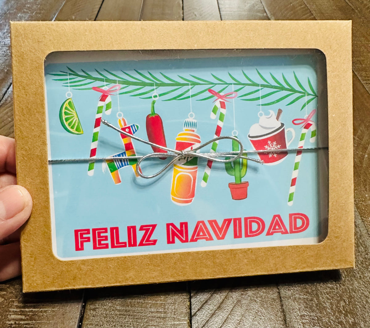 Feliz Navidad Ornaments Boxed Christmas card set of 10