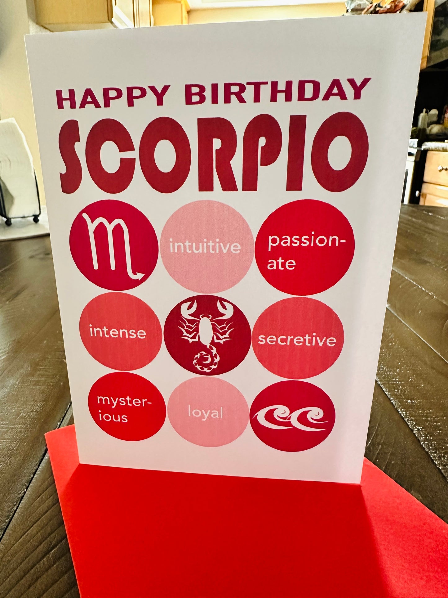 SCORPIO HAPPY BIRTHDAY Astrology Greeting Card 5x7 with sign traits