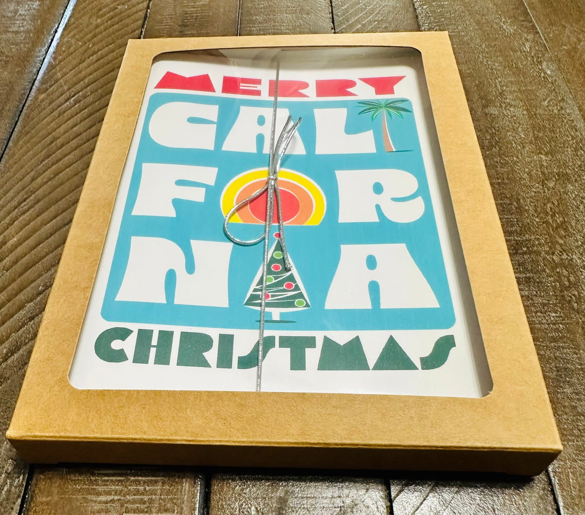 Merry California Christmas Holiday Boxed Christmas card set of 10