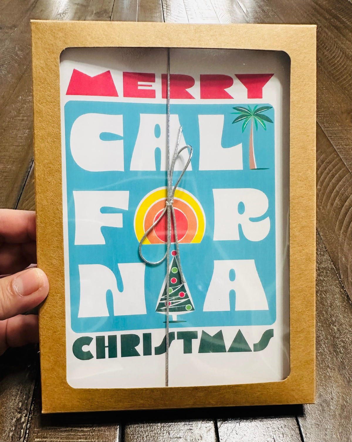 Merry California Christmas Holiday Boxed Christmas card set of 10