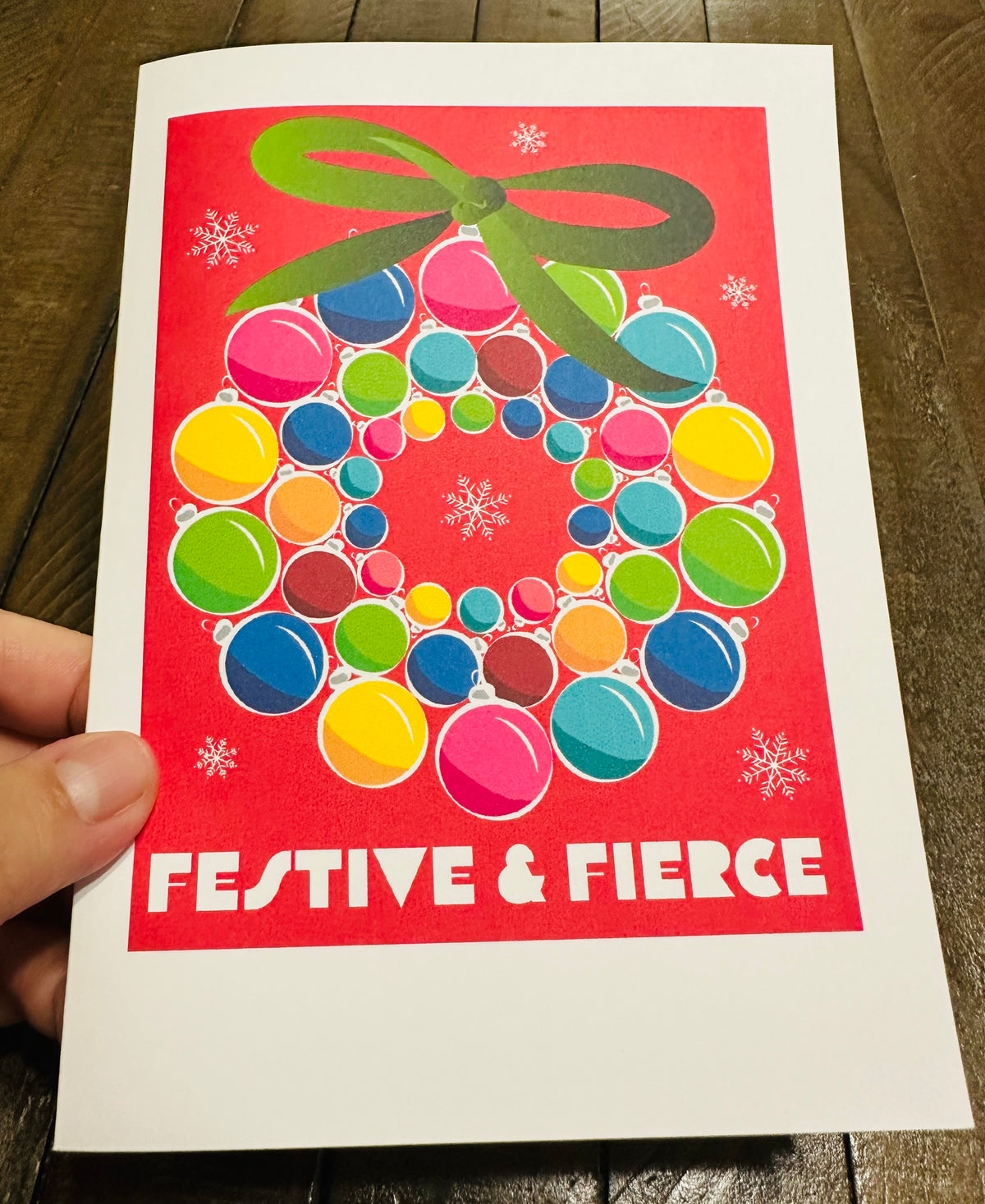 Festive & Fierce Wreath Holiday Boxed Christmas card set of 10