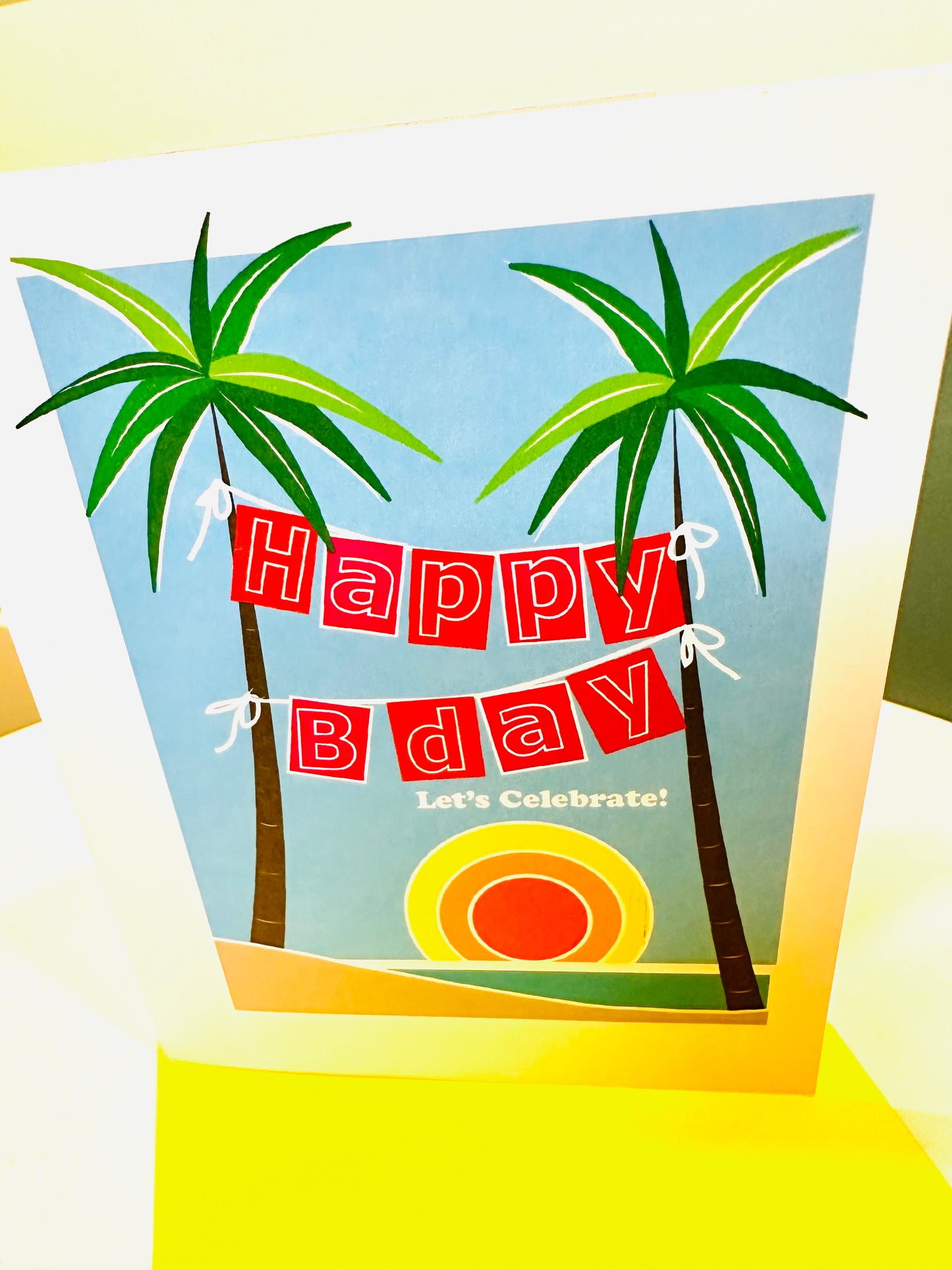 Blue ISLAND HAPPY BDAY Cards A2 5.5L X 4.25W boxed note card set of 10