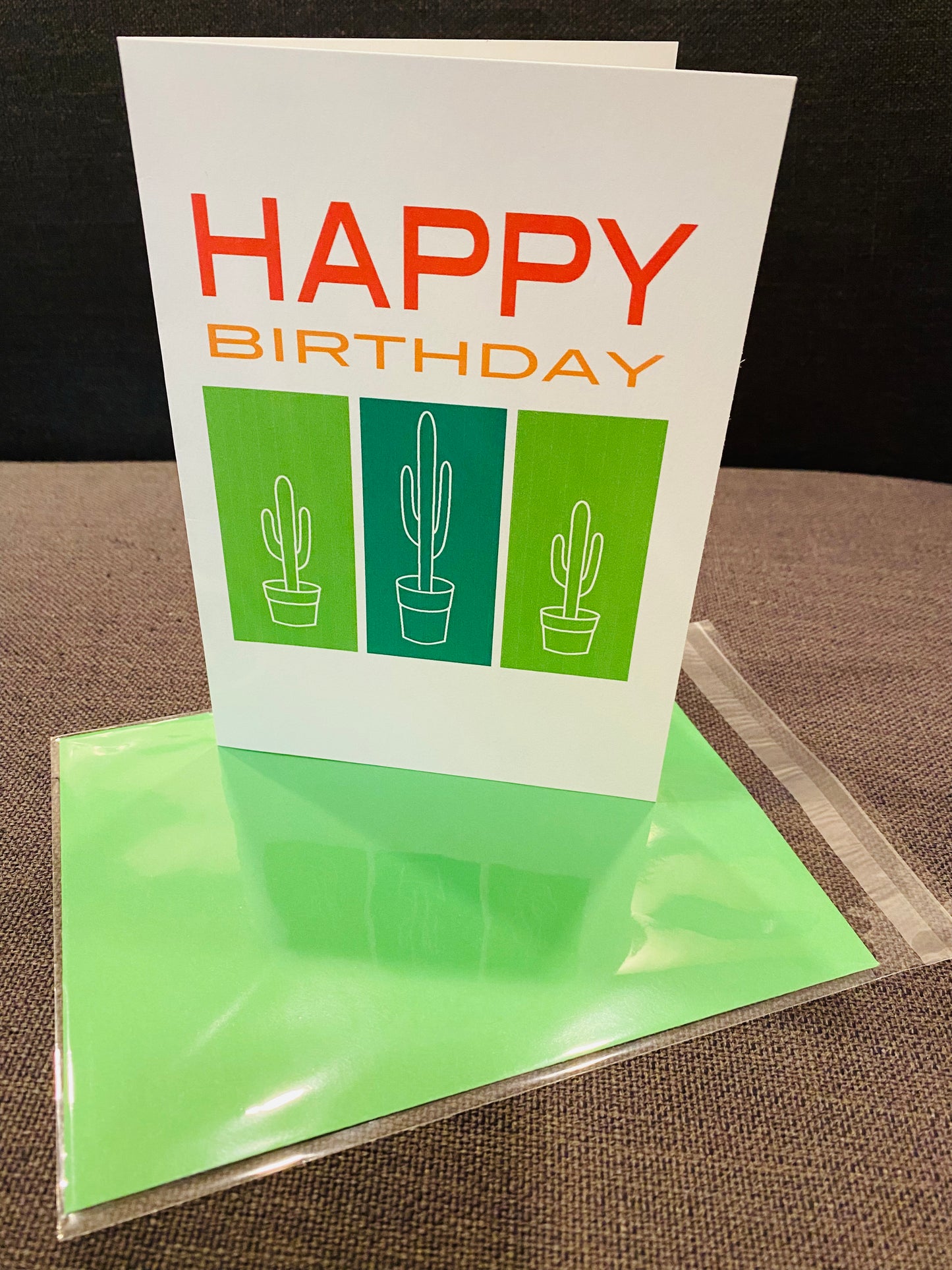 HAPPY BIRTHDAY CACTUS greeting card 5x7 for those cactus lovers!