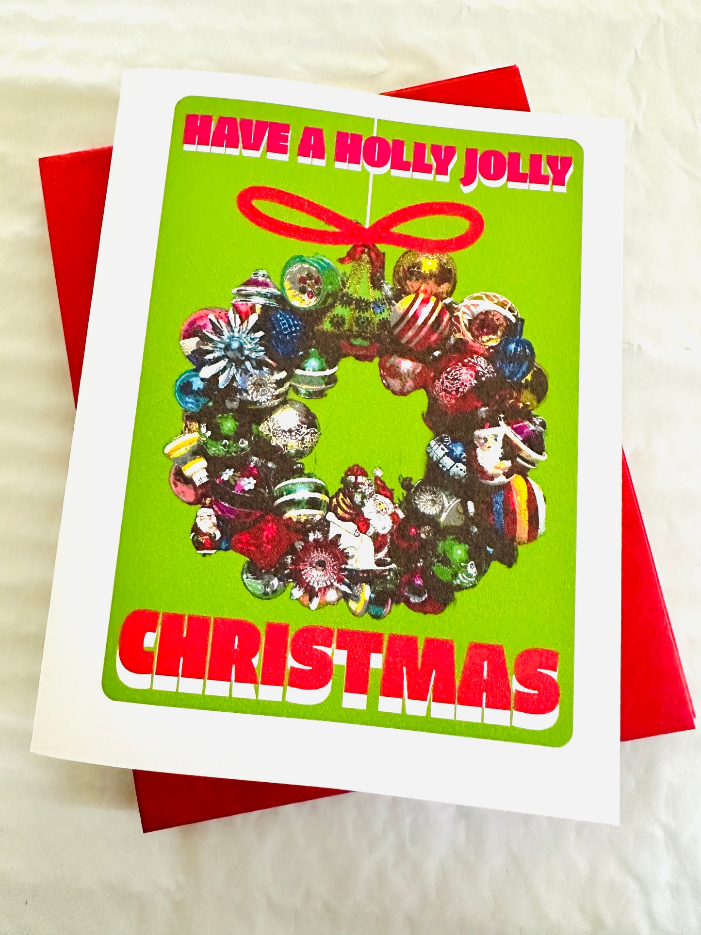 Have a Holly Jolly Christmas Holiday Boxed Greeting card set of 10 size A2/4.25X 5.5