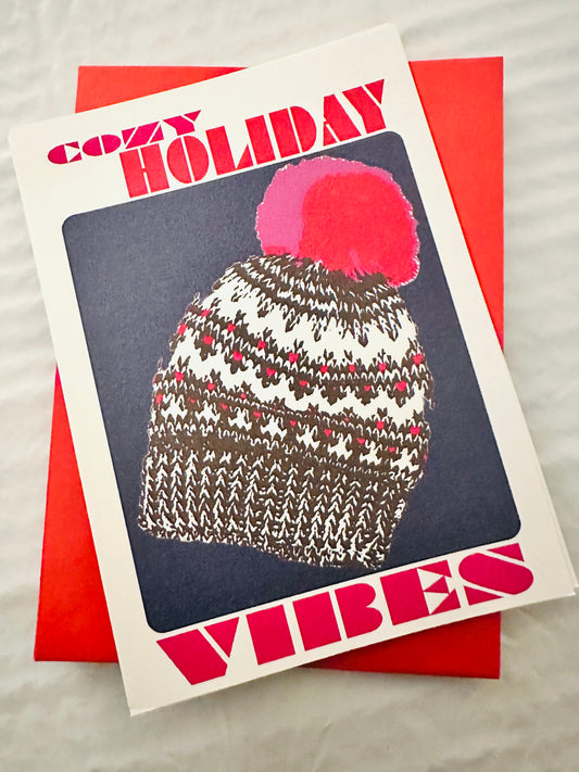 Cozy Holiday Vibes Boxed Stationery Greeting Postcard set of 10 size 5 X 7