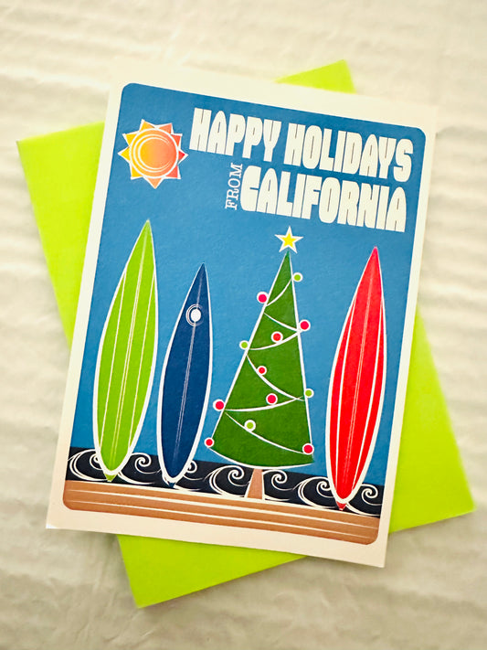 Happy Holidays from California Boxed Stationery Greeting Postcard set of 10 size 5 X 7