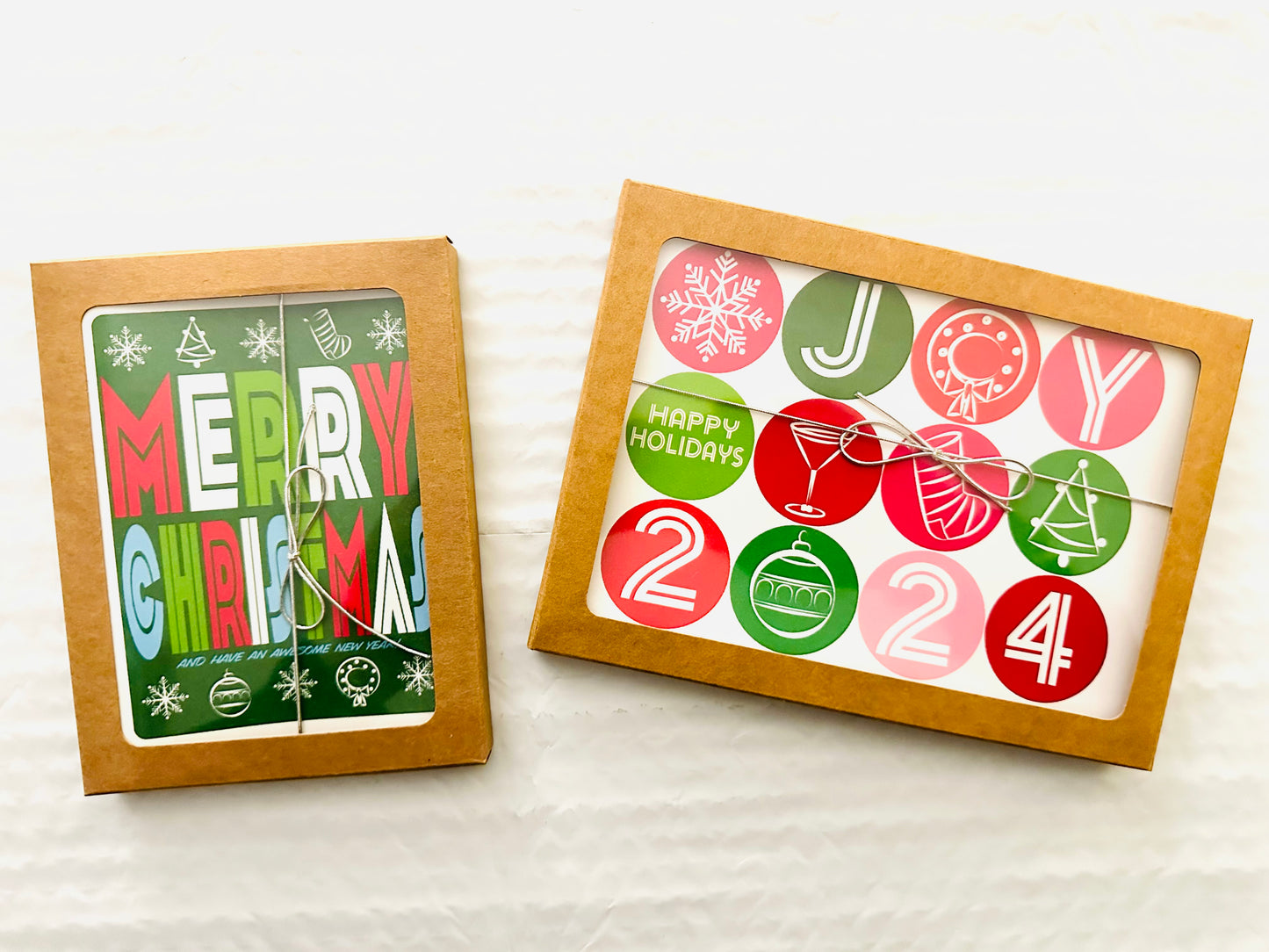 Merry Christmas & Have an Awesome New Year! Holiday Boxed Greeting card set of 10 size A2