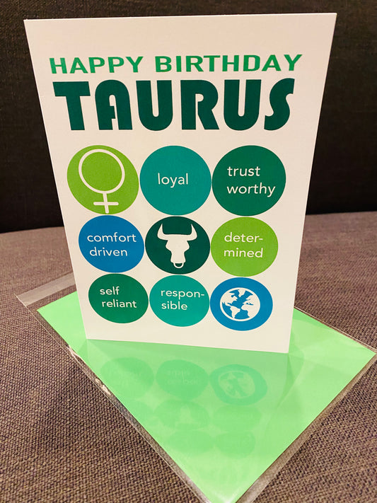 TAURUS Happy Birthday Astrology Card