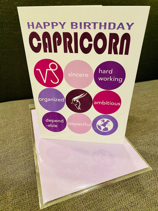 CAPRICORN HAPPY BIRTHDAY Astrology Greeting Card