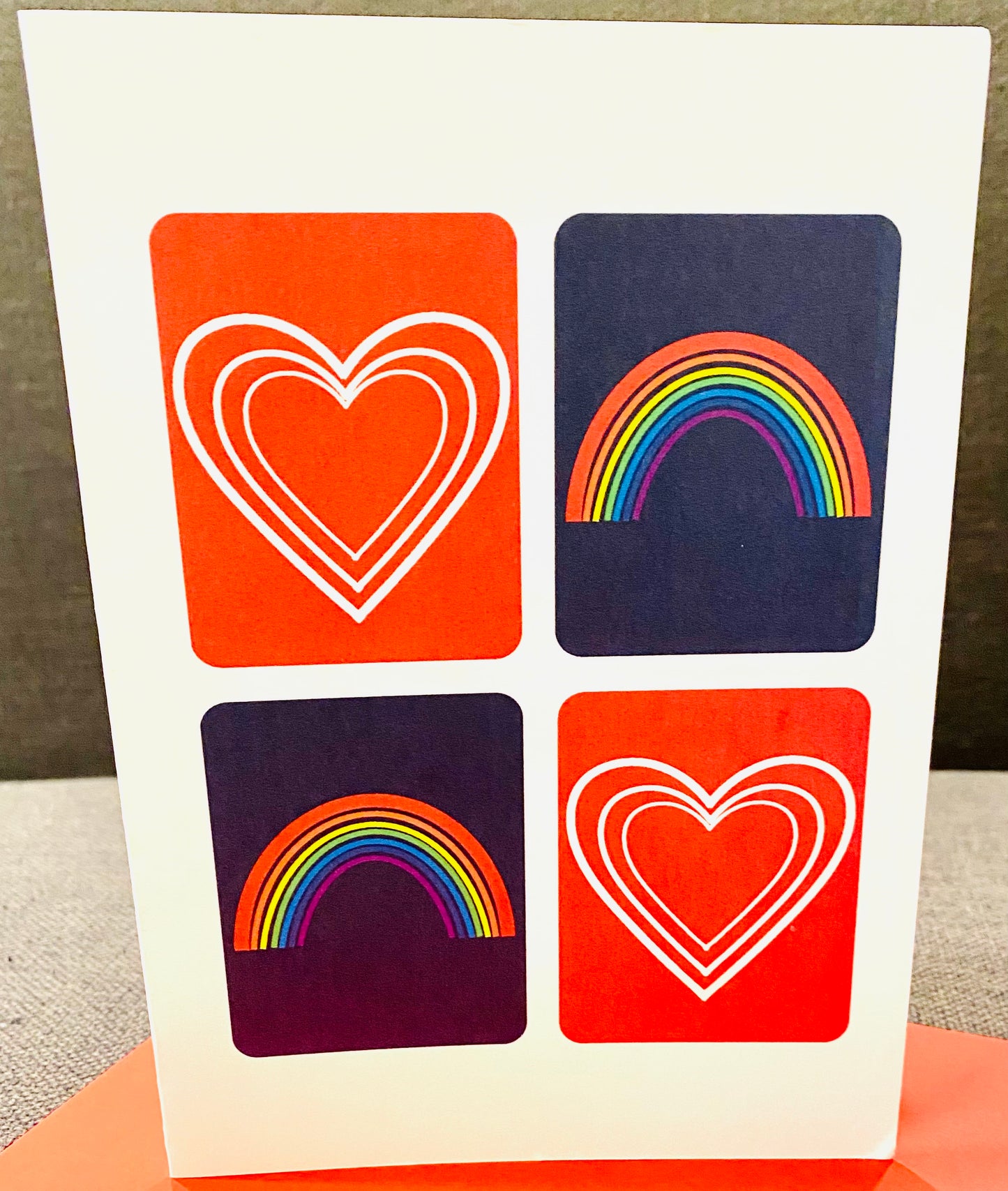 RAINBOWS & HEARTS Anniversary Greeting Card 5x7 Pride inspired card