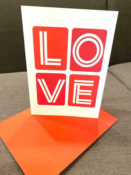LOVE BOXES Anniversary Greeting Card 5x 7 70's inspired
