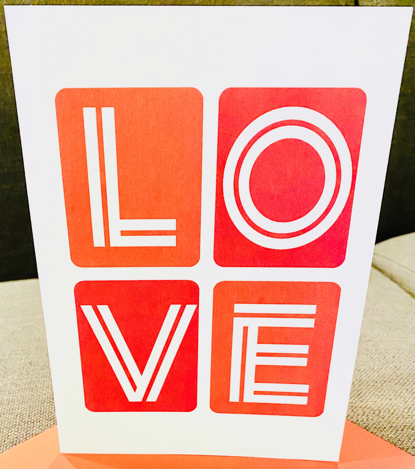 LOVE BOXES Anniversary Greeting Card 5x 7 70's inspired