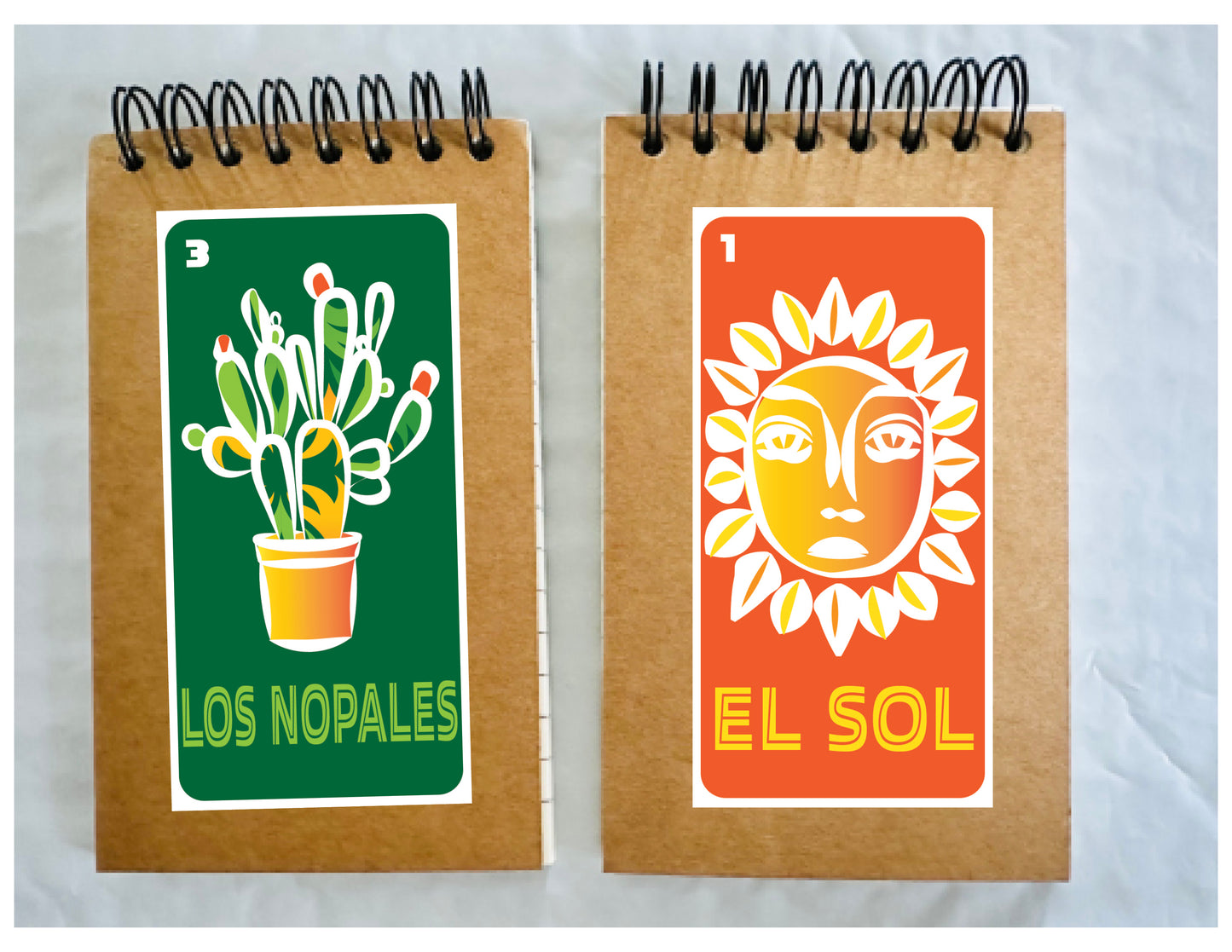 Mexican Loteria 10 Mini Spiral Kraft Memo Sketch Travel Notebook