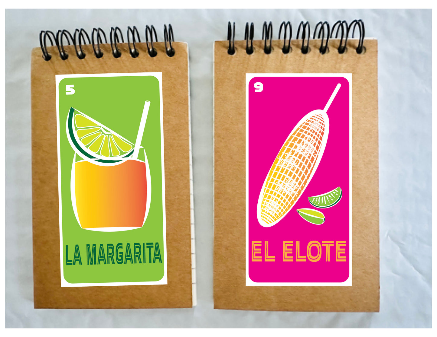 Mexican Loteria 10 Mini Spiral Kraft Memo Sketch Travel Notebook