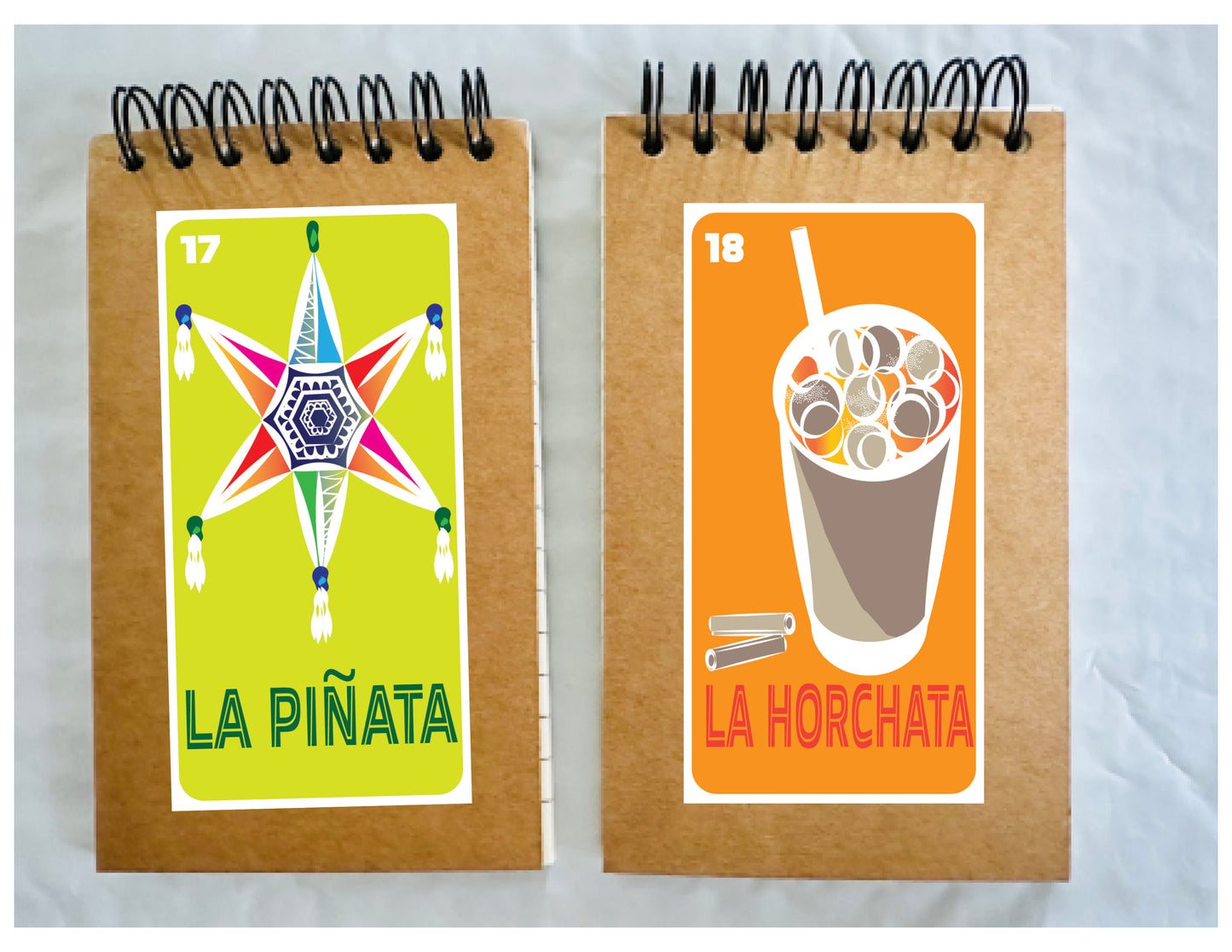 Mexican Loteria 10 Mini Spiral Kraft Memo Sketch Travel Notebook