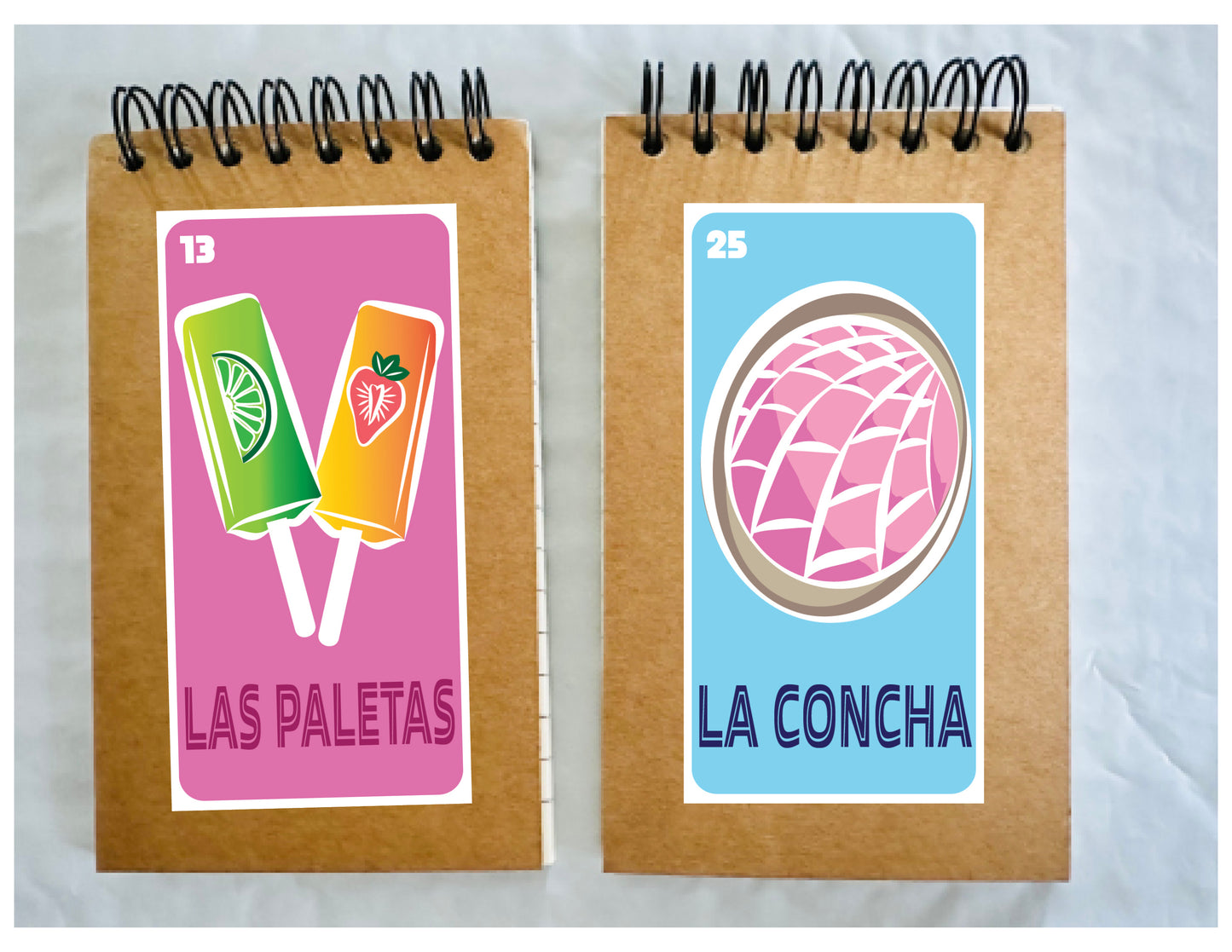 Mexican Loteria 10 Mini Spiral Kraft Memo Sketch Travel Notebook