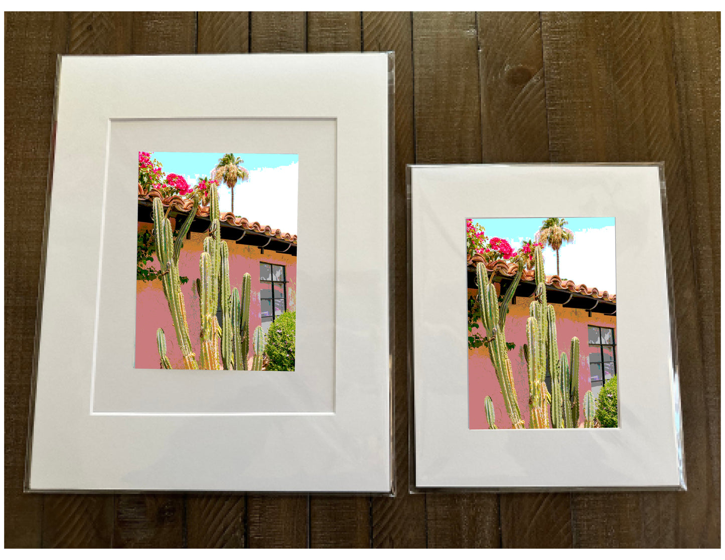 Palm Spring Hotel Art LES CACTUS Framed Printed Artwork Home Decor