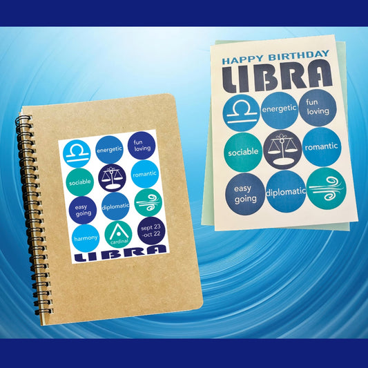 LIBRA Astrology Traits & Symbols Spiral Kraft A5 Notebook