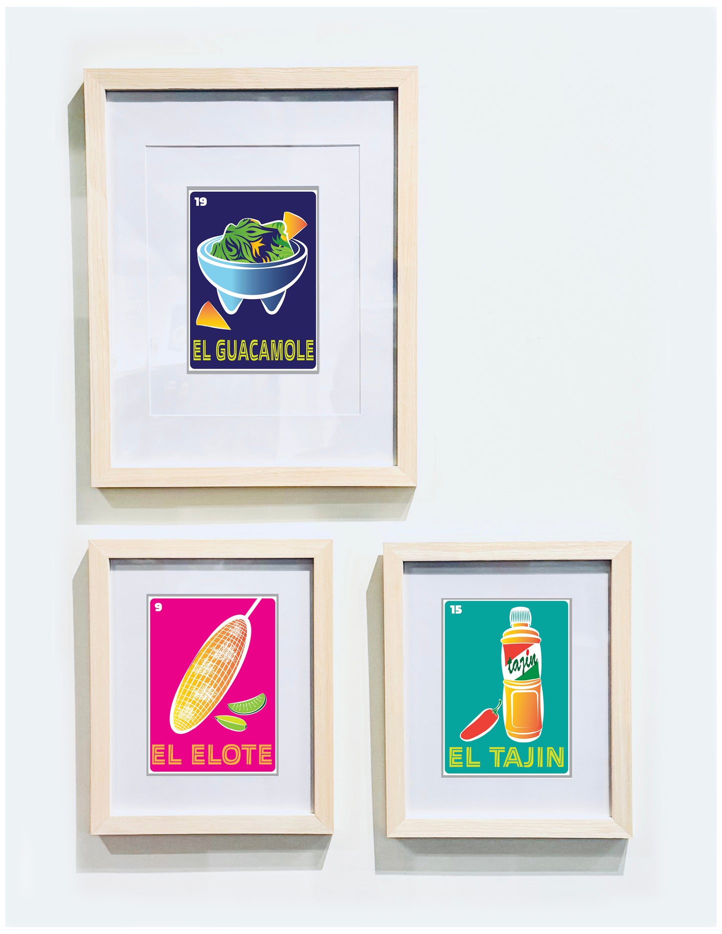 EL GUACAMOLE Mexican Loteria Food, Drink & festive Icons Printed Artwork Home Decor