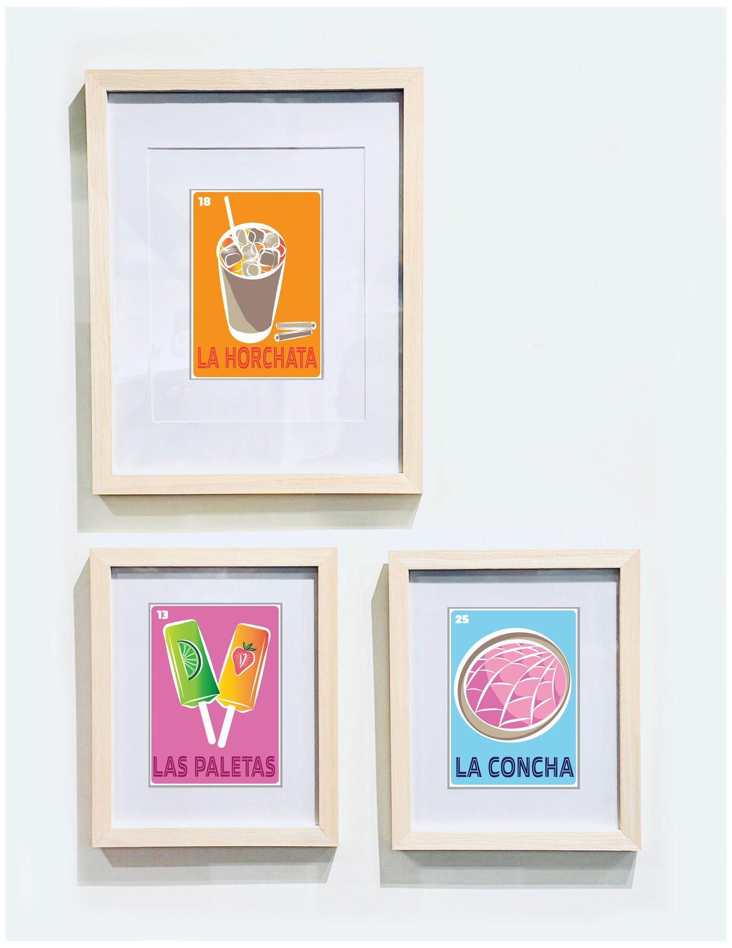 LAS PALETAS Mexican Loteria Food, Drink & festive Icons Printed Artwork Home Decor