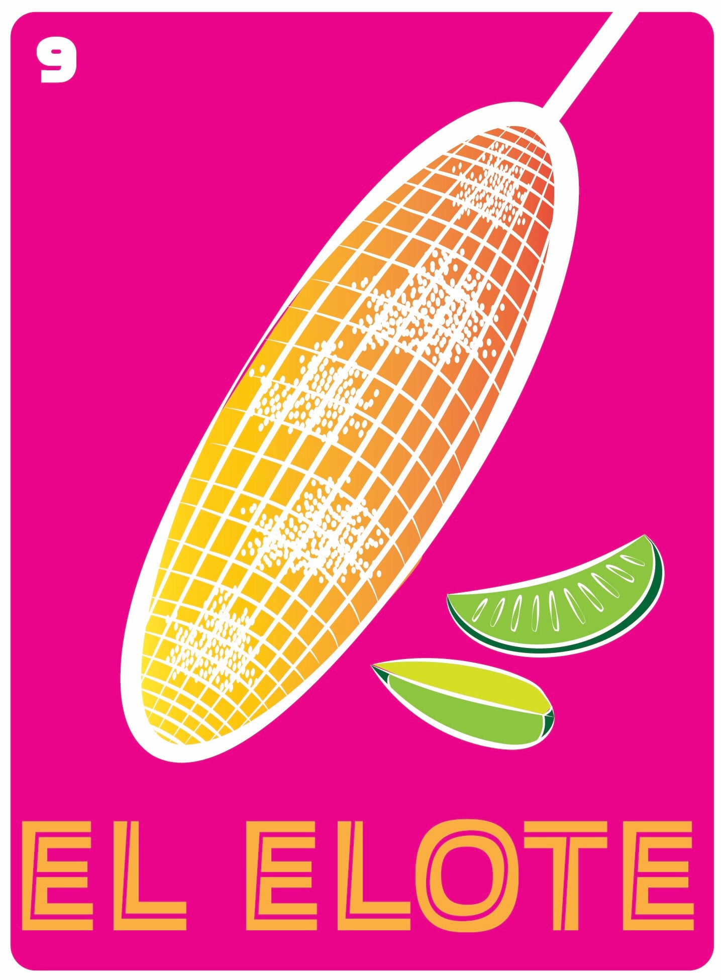 EL ELOTE Mexican Loteria Food, Drink & festive Icons Printed Artwork Home Decor