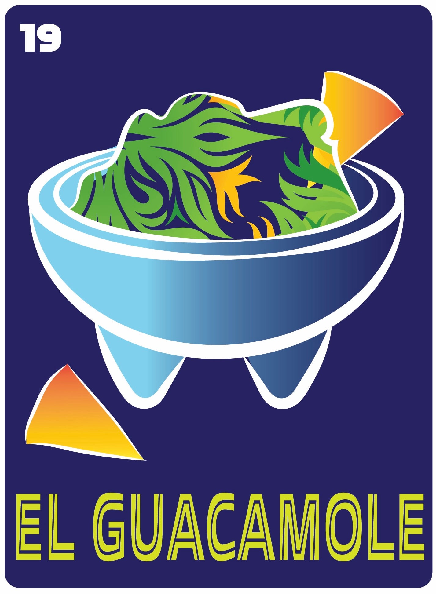 EL GUACAMOLE Mexican Loteria Food, Drink & festive Icons Printed Artwork Home Decor