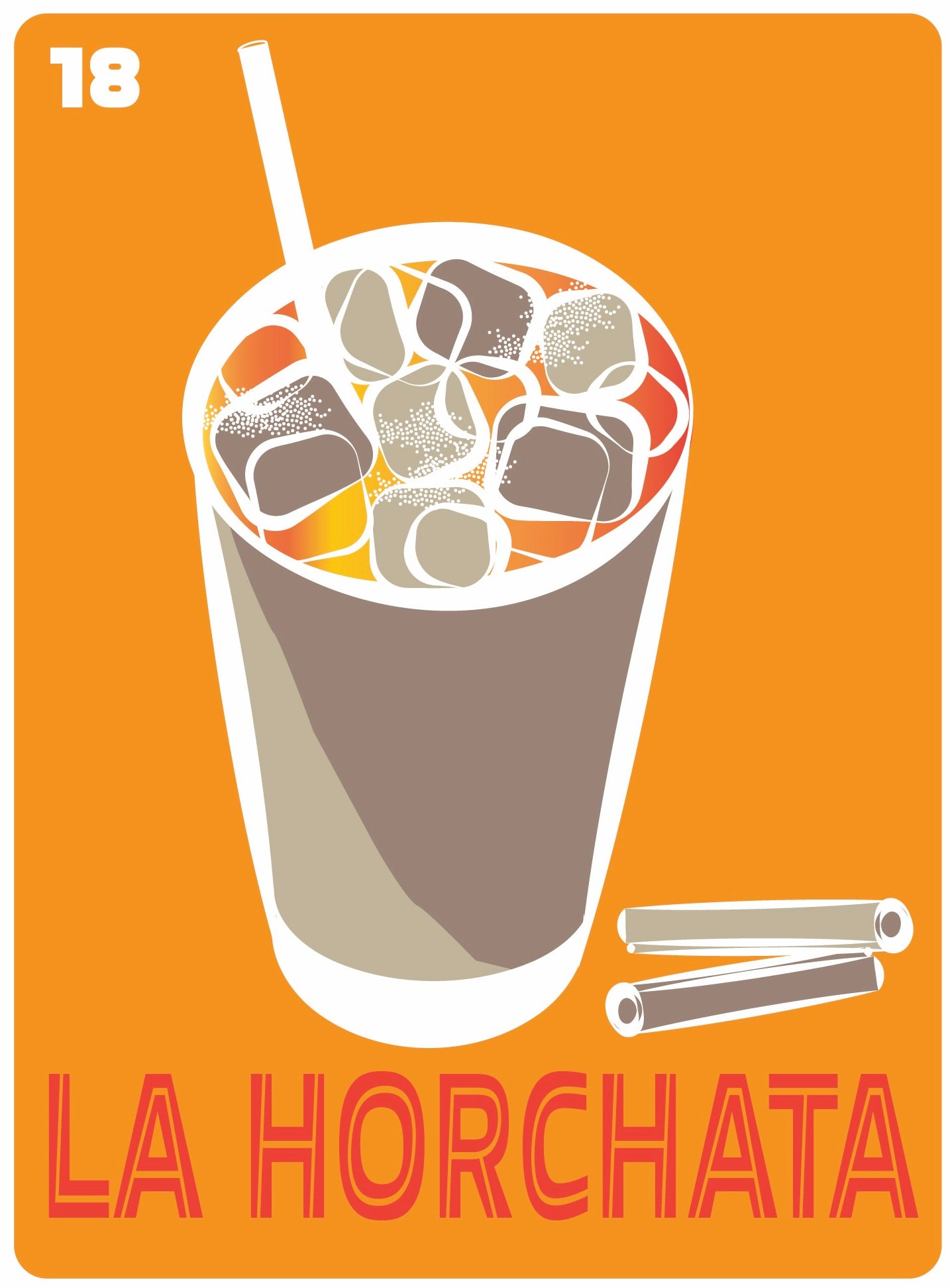 LA HORCHATA Mexican Loteria Food, Drink & festive Icons Printed Artwork Home Decor