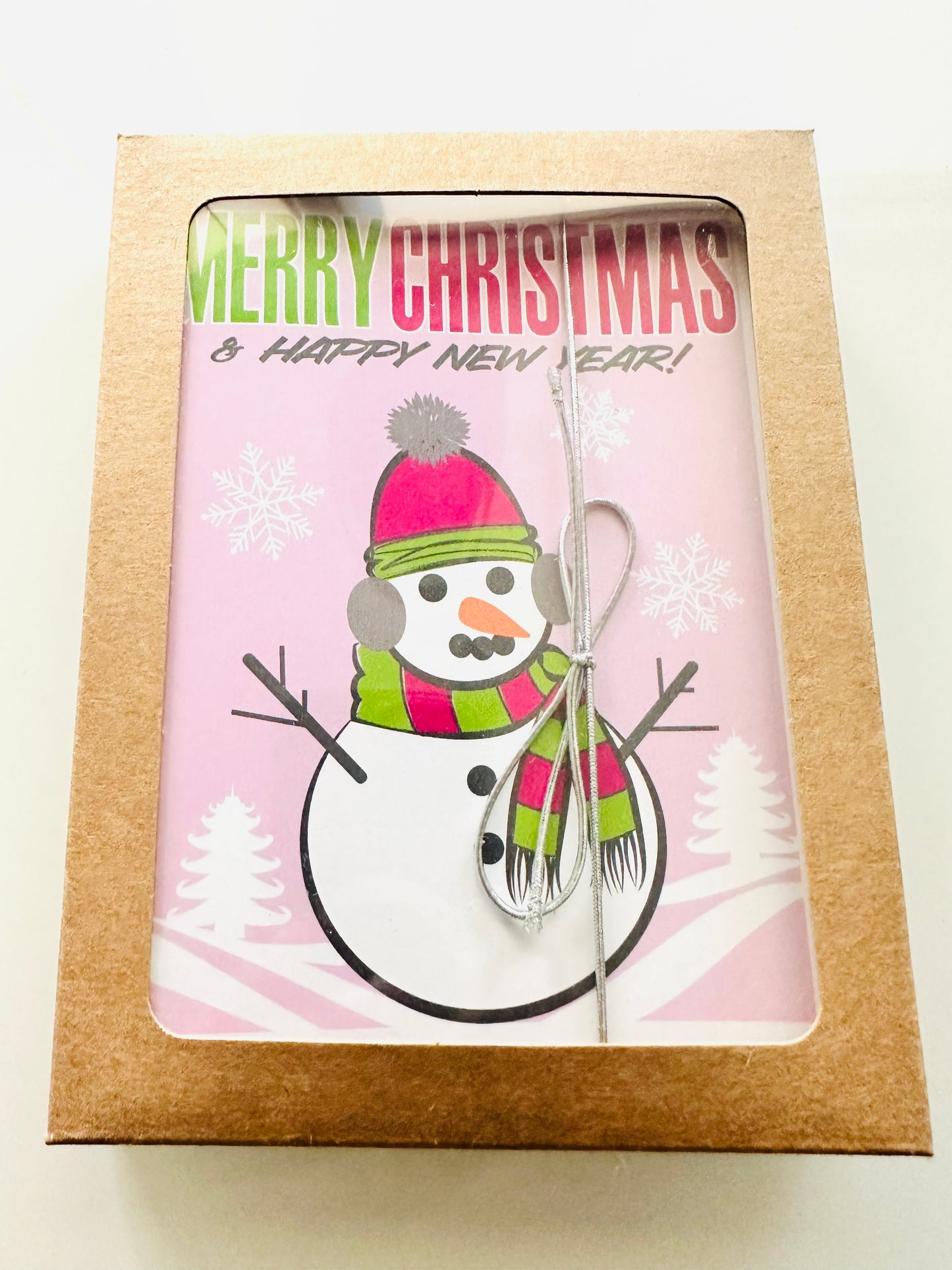 MERRY CHRISTMAS COZY SNOWMAN Holiday Boxed Stationery Greeting card set of 10 size A2