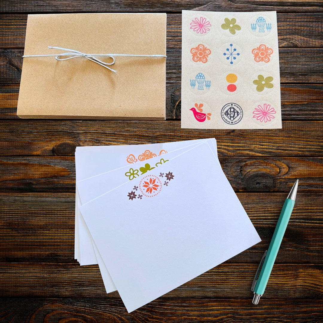 PYREX LIFE Vintage patterns A2 Note Cards Stationery set of 10