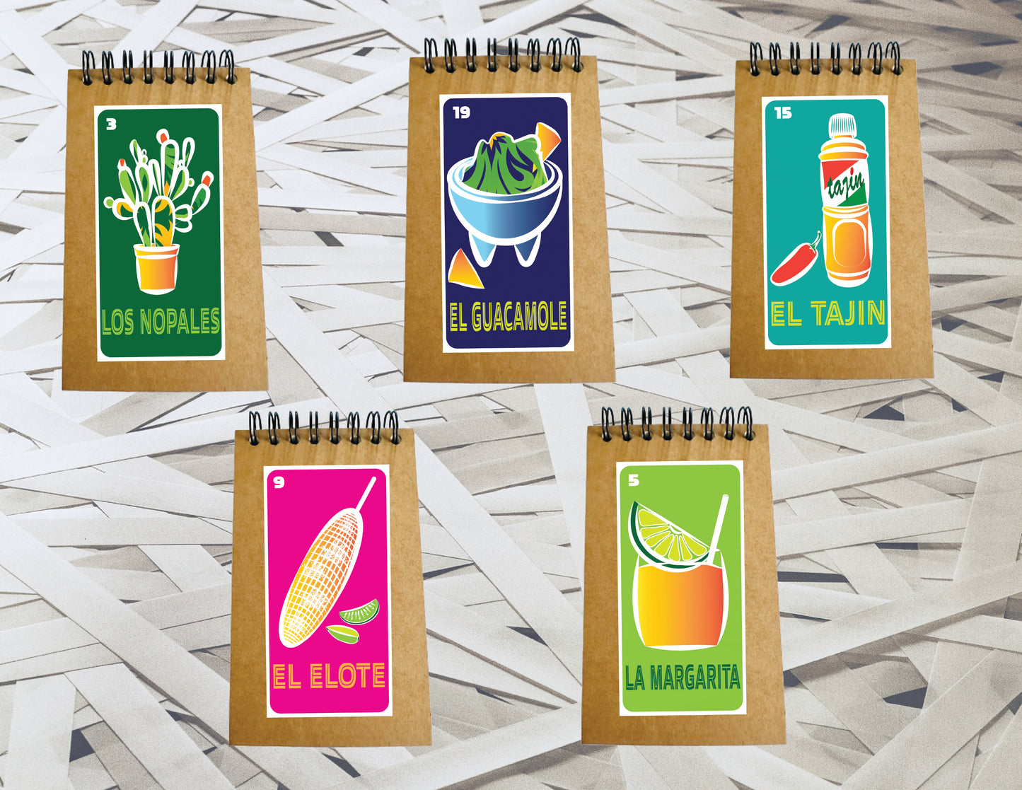 Mexican Loteria 10 Mini Spiral Kraft Memo Sketch Travel Notebook