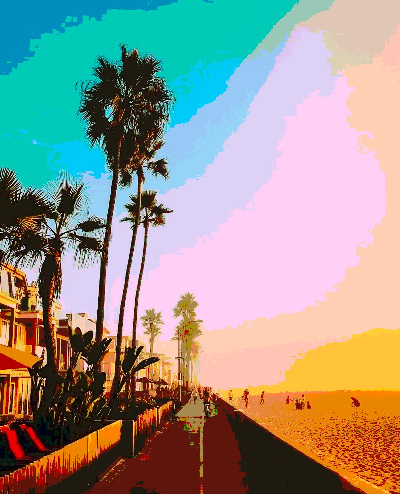 San Diego Mission Beach Boardwalk California Printed Artwork Home Decor