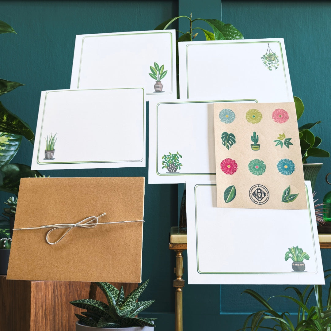 PLANT LIFE Gardener Note Cards Colorful Stationery set of 10