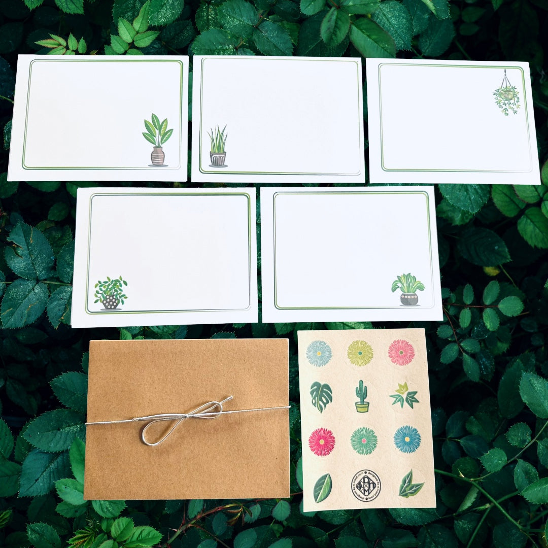 PLANT LIFE Gardener Note Cards Colorful Stationery set of 10