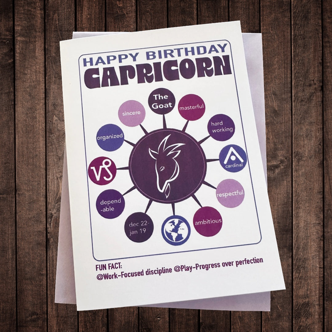 CAPRICORN Astrology Traits & Symbols Spiral Kraft A5 Notebook