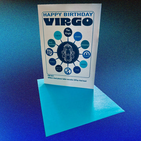 VIRGO Happy Birthday Card! Astrology Traits Note Card