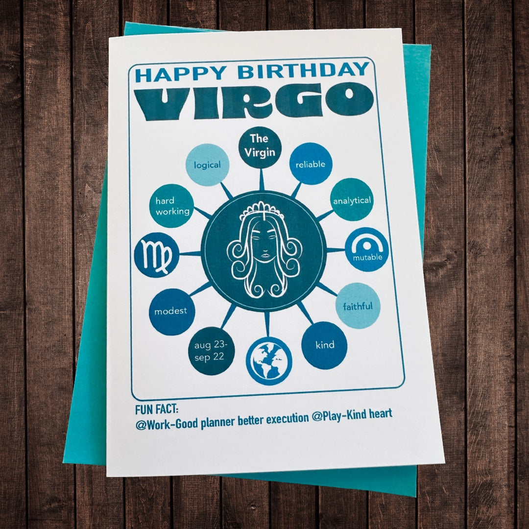 VIRGO Astrology Traits & Symbols Spiral Kraft A5 Notebook