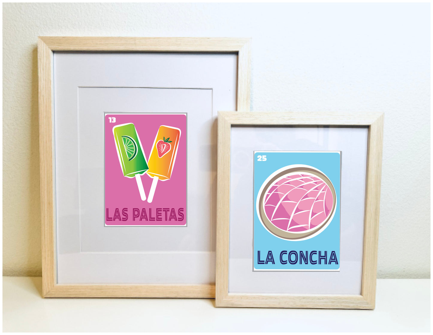 LAS PALETAS Mexican Loteria Food, Drink & festive Icons Printed Artwork Home Decor