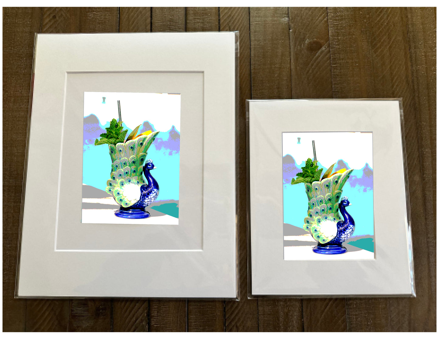 Poolside Art PEA-COCKTAIL Drink Framed Printed Artwork Home Decor